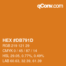 カラーコード: HEX #DB791D | qconv.com