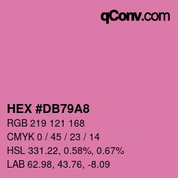 カラーコード: HEX #DB79A8 | qconv.com