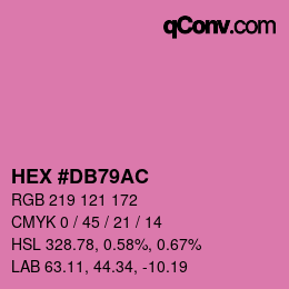 カラーコード: HEX #DB79AC | qconv.com