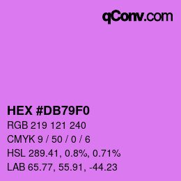 Color code: HEX #DB79F0 | qconv.com