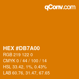 颜色代码: HEX #DB7A00 | qconv.com
