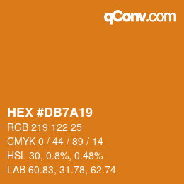 Color code: HEX #DB7A19 | qconv.com