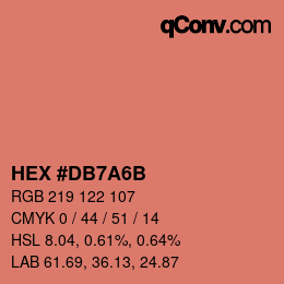 カラーコード: HEX #DB7A6B | qconv.com