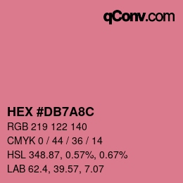 Farbcode: HEX #DB7A8C | qconv.com