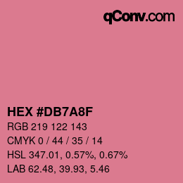 Color code: HEX #DB7A8F | qconv.com