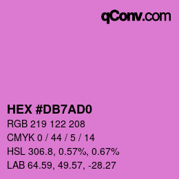 カラーコード: HEX #DB7AD0 | qconv.com