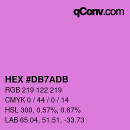 カラーコード: HEX #DB7ADB | qconv.com