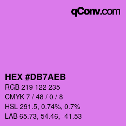 颜色代码: HEX #DB7AEB | qconv.com