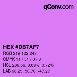 カラーコード: HEX #DB7AF7 | qconv.com