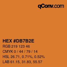 Color code: HEX #DB7B2E | qconv.com