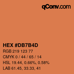 颜色代码: HEX #DB7B4D | qconv.com