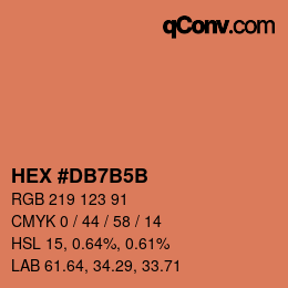 Color code: HEX #DB7B5B | qconv.com