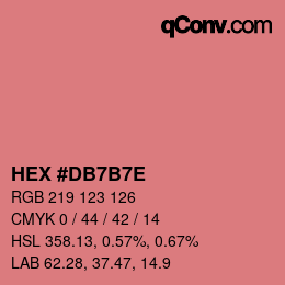 颜色代码: HEX #DB7B7E | qconv.com