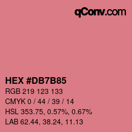カラーコード: HEX #DB7B85 | qconv.com