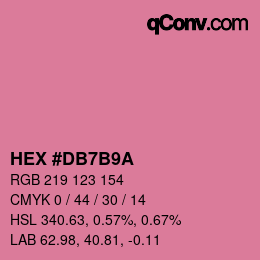 颜色代码: HEX #DB7B9A | qconv.com