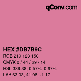 颜色代码: HEX #DB7B9C | qconv.com