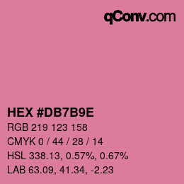 颜色代码: HEX #DB7B9E | qconv.com