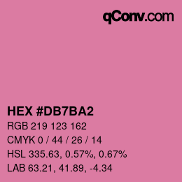 颜色代码: HEX #DB7BA2 | qconv.com