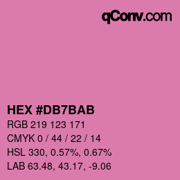 颜色代码: HEX #DB7BAB | qconv.com