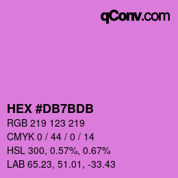 カラーコード: HEX #DB7BDB | qconv.com
