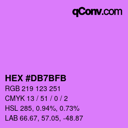 Color code: HEX #DB7BFB | qconv.com