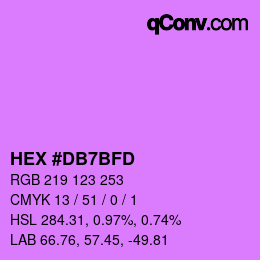 カラーコード: HEX #DB7BFD | qconv.com