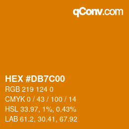 Color code: HEX #DB7C00 | qconv.com