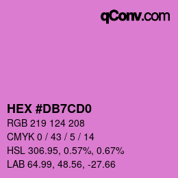 颜色代码: HEX #DB7CD0 | qconv.com