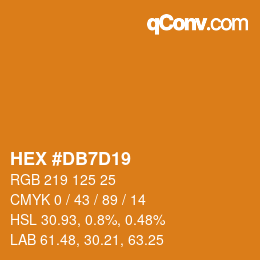 カラーコード: HEX #DB7D19 | qconv.com
