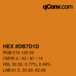 カラーコード: HEX #DB7D1D | qconv.com