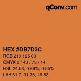 Color code: HEX #DB7D3C | qconv.com