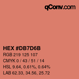 Color code: HEX #DB7D6B | qconv.com