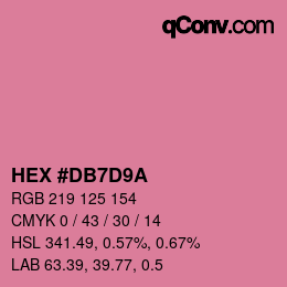 Color code: HEX #DB7D9A | qconv.com