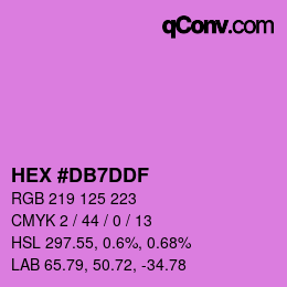 颜色代码: HEX #DB7DDF | qconv.com
