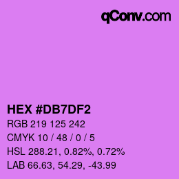 カラーコード: HEX #DB7DF2 | qconv.com