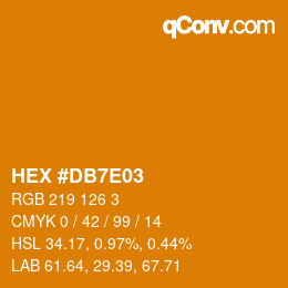 Color code: HEX #DB7E03 | qconv.com