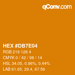 Color code: HEX #DB7E04 | qconv.com