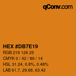 Color code: HEX #DB7E19 | qconv.com