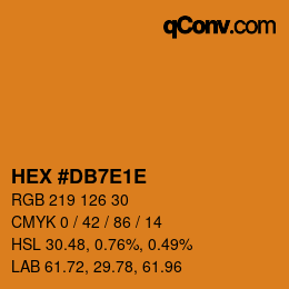 Color code: HEX #DB7E1E | qconv.com
