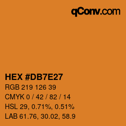 カラーコード: HEX #DB7E27 | qconv.com