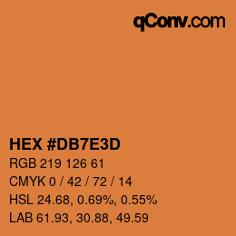 Color code: HEX #DB7E3D | qconv.com