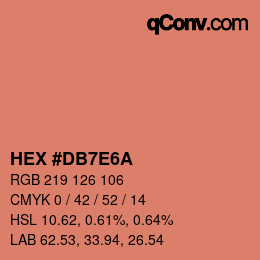 Color code: HEX #DB7E6A | qconv.com