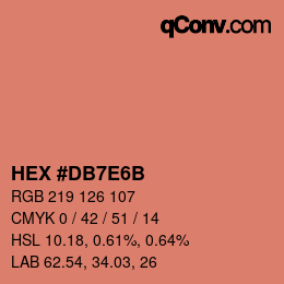 カラーコード: HEX #DB7E6B | qconv.com