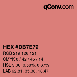 カラーコード: HEX #DB7E79 | qconv.com