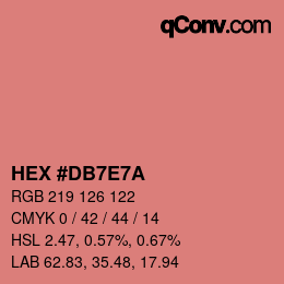 Color code: HEX #DB7E7A | qconv.com