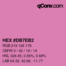 カラーコード: HEX #DB7EB2 | qconv.com