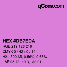 カラーコード: HEX #DB7EDA | qconv.com