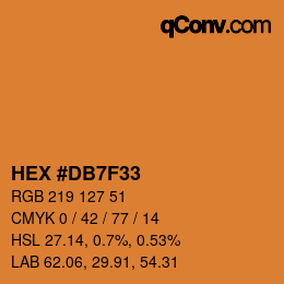 Color code: HEX #DB7F33 | qconv.com