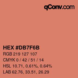 Color code: HEX #DB7F6B | qconv.com