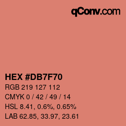 カラーコード: HEX #DB7F70 | qconv.com